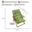 MAURY'S POLTRONA RELAX VERDE TINTA UNITA COMODONA IN LEGNO 3POSIZIONI CON CUSCINO IMBOTTITO
