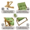 MAURY'S POLTRONA RELAX VERDE TINTA UNITA COMODONA IN LEGNO 3POSIZIONI CON CUSCINO IMBOTTITO