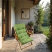 MAURY'S POLTRONA RELAX VERDE TINTA UNITA COMODONA IN LEGNO 3POSIZIONI CON CUSCINO IMBOTTITO