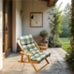 POLTRONA RELAX COMODONA VERDE SCOZZESE IN LEGNO 3 POSIZIONI