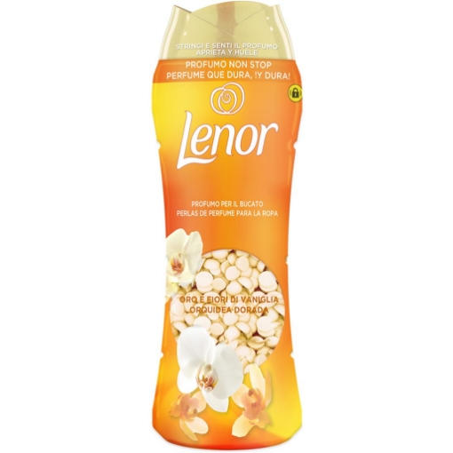 LENOR AMMORBIDENTE PERLE NEW PROFUMO PER IL BUCATO FRAGRANZA ORO E FIORI DI VANIGLIA PROFUMO NO STOP 270 GR OKX