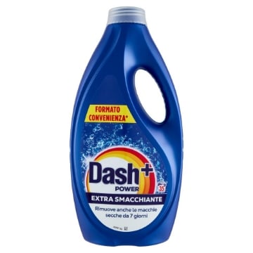 DASH POWER + EXTRA SMACCHIANTE RIMUOVE ANCHE LE MACCHIE SECCHE DA 7 GIORNI 35 LAVAGGI FORMATO CONVENIENZA 1800 ML OKX