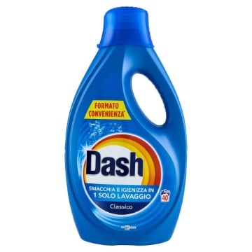 DASH CLASSICO SMACCHIA E IGIENIZZA IN 1 SOLO LAVAGGIO 40 LAVAGGI FORMATO CONVENIENZA 1800 ML OKX