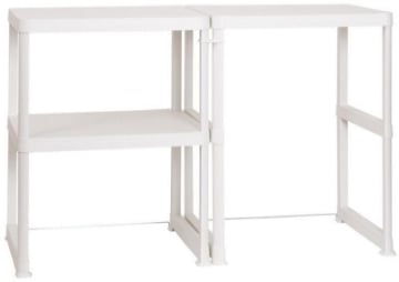 SCAFFALE LAVANDERIA WASH & STORE MODULARE PER LAVATRICE REALIZZATO IN PLASTICA 150X57,5X97 CM COLORE BIANCO