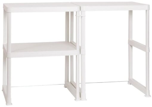 SCAFFALE LAVANDERIA WASH & STORE MODULARE PER LAVATRICE REALIZZATO IN PLASTICA 150X57,5X97 CM COLORE BIANCO