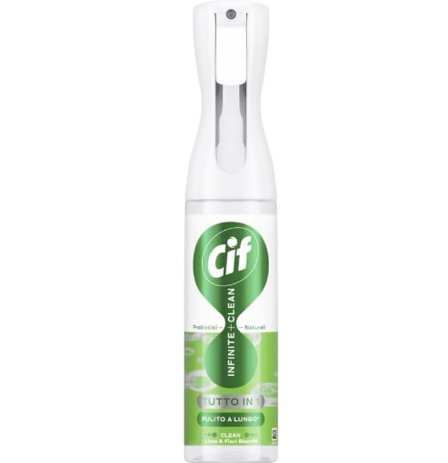 CIF SPRAY INFINITE+CLEAN LIME E FIORI BIANCHI TRIGGER 280 ML TUTTO IN UNO PULITO A LUNGO PROBIOTICI NATURALI OKX