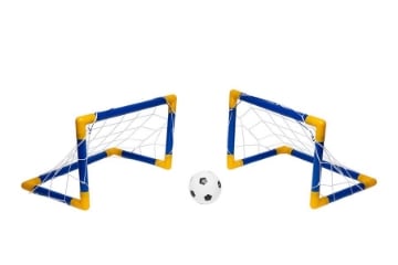 SET CALCIO 2 PORTE + PALLA PER ESTERNO MATERIALE IN PP FANTASIA MULTICOLORE 48X30X30 CM 