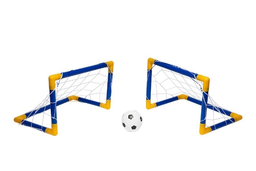 SET CALCIO 2 PORTE + PALLA PER ESTERNO MATERIALE IN PP FANTASIA MULTICOLORE 48X30X30 CM 