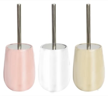 MAURY'S PORTA SCOPINO PER BAGNO MODELLO SLEEK PER BAGNO A FORMA TONDA CON SCOPINO CROMO COLORI ASSORTITI