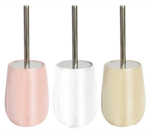 MAURY'S PORTA SCOPINO PER BAGNO MODELLO SLEEK PER BAGNO A FORMA TONDA CON SCOPINO CROMO COLORI ASSORTITI