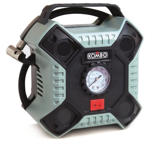 COMPRESSORE ELETTRICO PORTATILE  DA 12V CON 3 ADATTATORI E CAVO DA 3 MT PRESSIONE MAX: 160PSI/11BAR  OKP