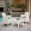 MAURY'S AKITA SALOTTO DA GIARDINO CON CUSCINI 3 PZ BIANCO