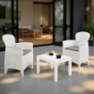 MAURY'S AKITA SALOTTO DA GIARDINO CON CUSCINI 3 PZ BIANCO