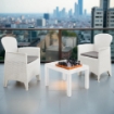 MAURY'S AKITA SALOTTO DA GIARDINO CON CUSCINI 3 PZ BIANCO