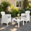 MAURY'S AKITA SALOTTO DA GIARDINO CON CUSCINI 3 PZ BIANCO