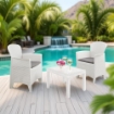 MAURY'S AKITA SALOTTO DA GIARDINO CON CUSCINI 3 PZ BIANCO