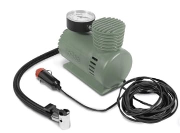 COMPRESSORE ELETTRICO 12 VDC PRESSIONE MAX:250 PSI CAVO CON ADATTATORE X ACCENDISIGARI - 3  ADATTATORI X IL GONFIAGGIO INCLUSI OKP
