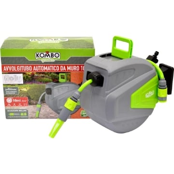AVVOLGITUBO AUTOMATICO DA MUTO 10 METRI CAPACITÀ DI ROTAZIONE 180° ANTIGELO, STABILIZZATO AI RAGGI UV BLOCCO DI SICUREZZA OKP