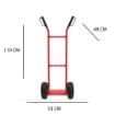 CARRELLO PORTAPACCHI IN ACCIAIO PIATTAFORMA 35X20 MAX 200 KG 200KG - APERTO 110X53X48 RUOTE PNEUMATICHE 26 CM OKP