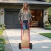 CARRELLO PORTAPACCHI IN ACCIAIO PIATTAFORMA 35X20 MAX 200 KG 200KG - APERTO 110X53X48 RUOTE PNEUMATICHE 26 CM OKP