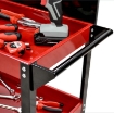 CARRELLO PORTAUTENSILI 3 RIPIANI + PANNELLO FORATO 81X35X110 CM PIANO DI CARICO 66X35 CM PORTATA MAX 150 KG ROSSO E NERO OKP