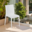 SET 4 SEDIE MADAME IMPILABILI IN POLIPROPILENE DESIGN ELEGANTE CON RILIEVO COLORE BIANCO DA ESTERNO