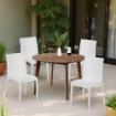 SET 4 SEDIE MADAME IMPILABILI IN POLIPROPILENE DESIGN ELEGANTE CON RILIEVO COLORE BIANCO DA ESTERNO