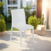 SET 4 SEDIE MADAME IMPILABILI IN POLIPROPILENE DESIGN ELEGANTE CON RILIEVO COLORE BIANCO DA ESTERNO