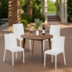 SET 4 SEDIE MADAME IMPILABILI IN POLIPROPILENE DESIGN ELEGANTE CON RILIEVO COLORE BIANCO DA ESTERNO