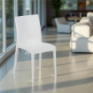 SET 4 SEDIE MADAME IMPILABILI IN POLIPROPILENE DESIGN ELEGANTE CON RILIEVO COLORE BIANCO DA ESTERNO