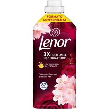 LENOR 3X PROFUMO PIÙ DURATURO CON TECNOLOGIA OLI PROFUMATI FFREGRANZA GELSOMINO SCARLATTO E ROSE DE MAI 87 LAVAGGI 1.827 L OKX