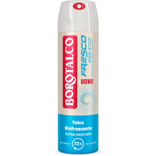 BOROTALCO DEODORANTE SPRAY PER UOMO FRESCO NO STOP PROFUMO DI LEGNI OCEANICI 72H DI PROTEZIONE 0% ALCOOL 150 ML OKX