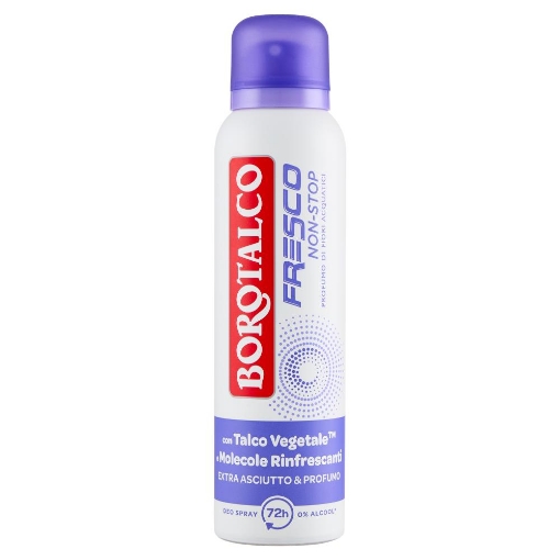 BOROTALCO DEODORANTE SPRAY FRESCO NO STOP PROFUMO DI FIORI ACQUATICI CON TALCO VEGETALE E MOLECOLE RINFRESCANTI 150 ML OKX