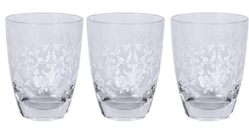 MAURY'S SISSI TRIS DI BICCHIERI PER ACQUA IN VETRO DESIGN BIANCO 250 ML
