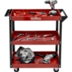CARRELLETTO PORTAUTENSILI CON 3 RIPIANI 83 X 35 X H76 CM IN COLORE ROSSO OKP