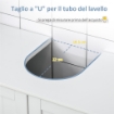 Mobile Sottolavabo a 2 Ante con Ripiano Regolabile e Intaglio a U, 60x30x60 cm, Bianco