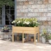 ORTO RIALZATO CON 2 FORI DI DRENAGGIO E SACCA IN TESSUTO NON TESSUTO IN LEGNO DI ABETE 115X55X80 CM