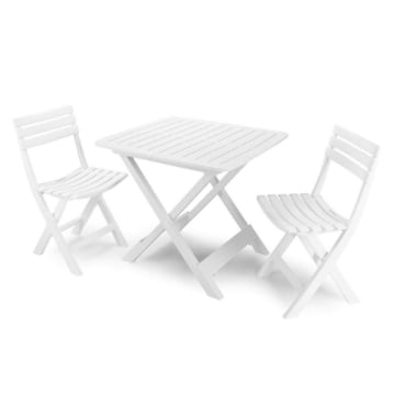 SET CAMPING 2 SEDIE BIRKI + 1 TAVOLO TEVERE COLORE BIANCO