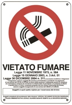 CARTELLO SEGNALETICO VIETATO FUMARE IN PVC SCRIVIBILE CON PENNARELLO 30X20 CM 