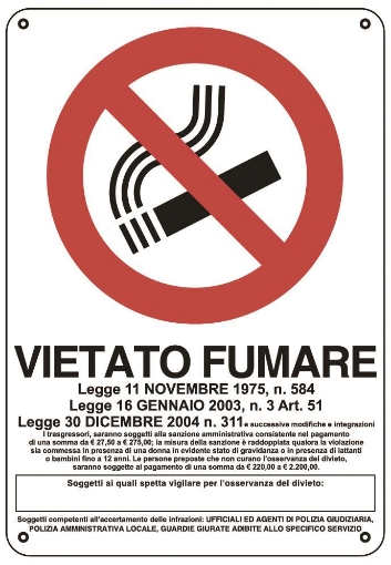 CARTELLO SEGNALETICO VIETATO FUMARE IN PVC SCRIVIBILE CON PENNARELLO 30X20 CM 