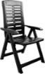 MAURY'S POLTRONA PIEGHEVOLE YUMA  IN RESINA A 5 POSIZIONI IN COLORE NERO 60 X 61 X 109 CM