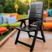 MAURY'S POLTRONA PIEGHEVOLE YUMA  IN RESINA A 5 POSIZIONI IN COLORE NERO 60 X 61 X 109 CM