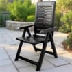 MAURY'S POLTRONA PIEGHEVOLE YUMA  IN RESINA A 5 POSIZIONI IN COLORE NERO 60 X 61 X 109 CM