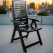 MAURY'S POLTRONA PIEGHEVOLE YUMA  IN RESINA A 5 POSIZIONI IN COLORE NERO 60 X 61 X 109 CM