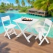 SET CAMPING 2 SEDIE BIRKI + 1 TAVOLO TEVERE COLORE BIANCO