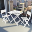 SET CAMPING 2 SEDIE BIRKI + 1 TAVOLO TEVERE COLORE BIANCO