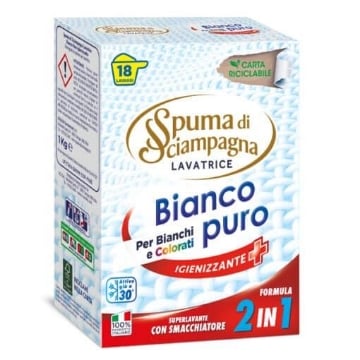 SPUMA DI SCIAMPAGNA LAVATRICE 1KG BIANCO PURO GOLD IGIENIZZANTE