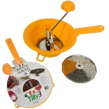 MAURY'S PASSAVERDURA TILLY 2 DISCHI DA 24 CM COLORE ARANCIONE IN PLASTICA CON COMPONENTI IN METALLO 