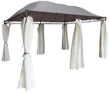 OK GAZEBO GREY IN ACCIAIO 3X4MT CON TELI LATERALI ARREDAMENTO GIARDINO ESTERNO