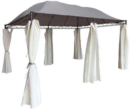 OK GAZEBO GREY IN ACCIAIO 3X4MT CON TELI LATERALI ARREDAMENTO GIARDINO ESTERNO